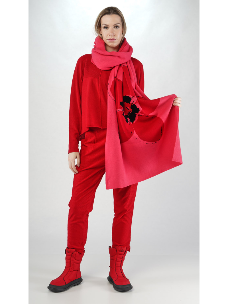 Rundholz Black Label - Strickschal mit Jaquard blume - 2253597704