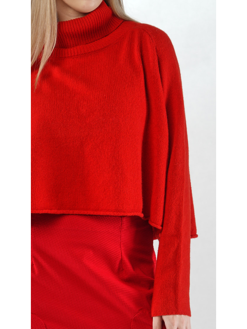 Rundholz Black Label - Kurzer Woll mix Strick Pullover mit Rollkragen - 2253620702