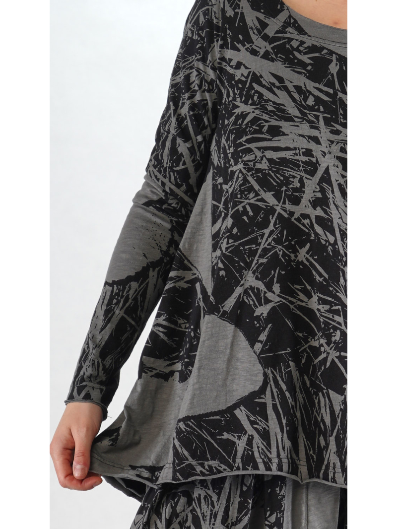 Rundholz Black Label - Ausgestelltes Baumwoll Slubjersey Shirt mit Dekorativen Teilungsnähten - 2253640506