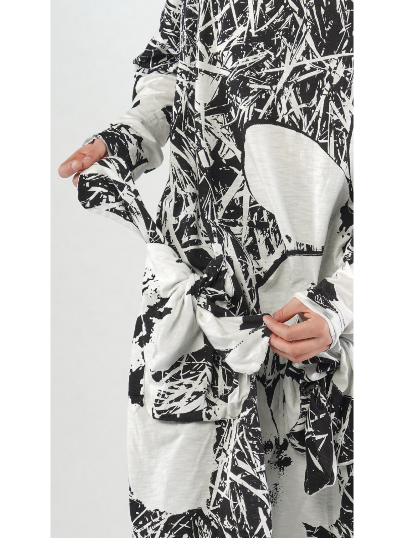 Rundholz Black Label - Ballonförmiges Baumwoll Slubjersey Kleid mit Schleifentaschen - 2253640903