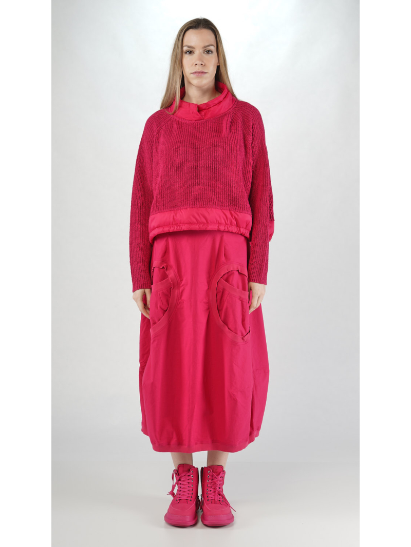 Rundholz Black Label - Gerader weiter Leinen Strick Pullover mit Wattiertem Nyloneinsatz - 2253710704