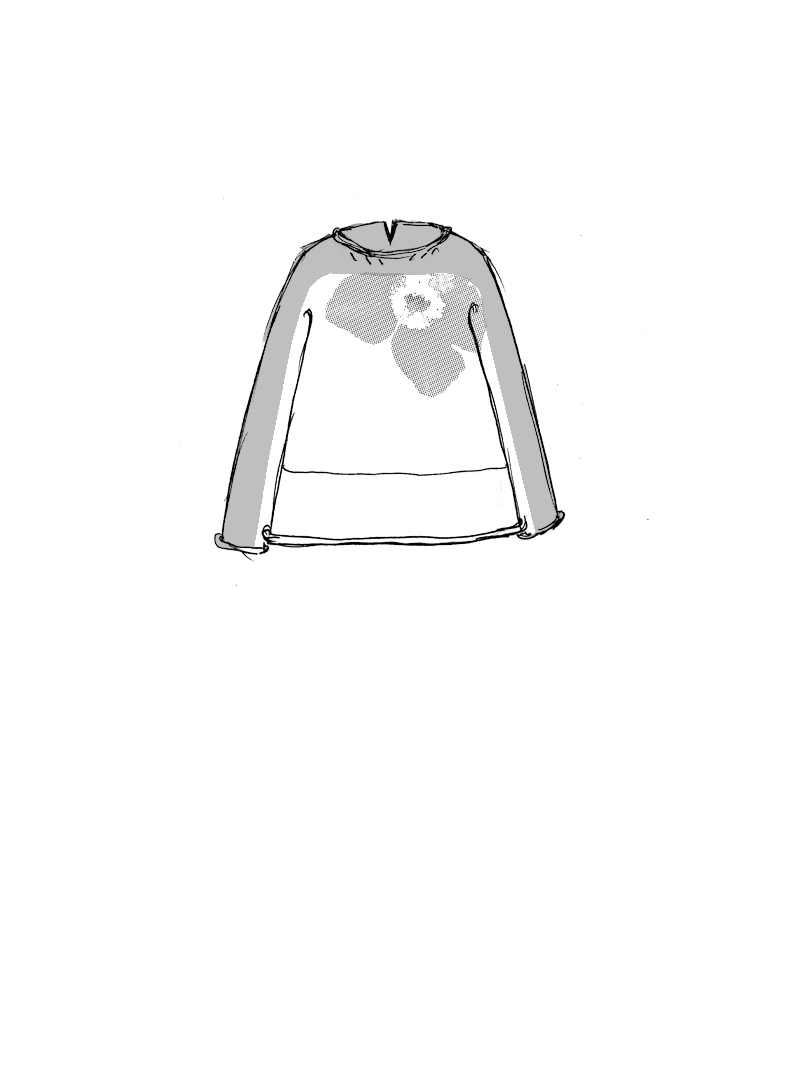 Rundholz Black Label - Ausgestellter Leinen Strick Pullover mit Platziertem Flock Druck - 2253720701