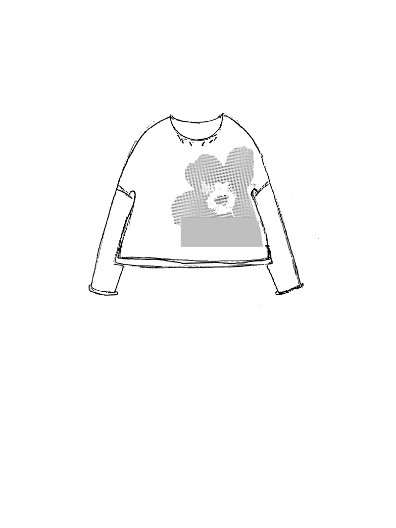 Rundholz Black Label - Kastenförmiger Leinen Strick Pullover mit Platziertem Flock Druck - 2253720702