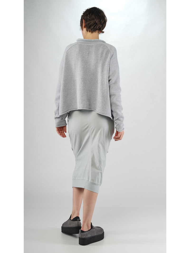 Rundholz Black Label - Kurzer Leinen Strick Pullover mit Platziertem Flock Druck - 2253720704