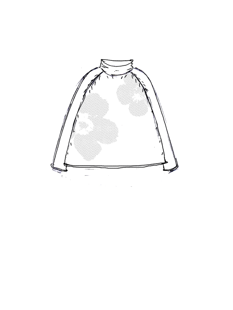 Rundholz Black Label - Kurzer Leinen Strick Pullover mit Platziertem Flock Druck - 2253720704