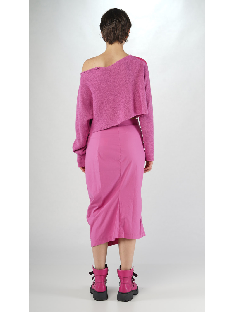 Rundholz Black Label - Cropped Leinen Strick Pullover mit Platziertem Flock Druck - 2253720705