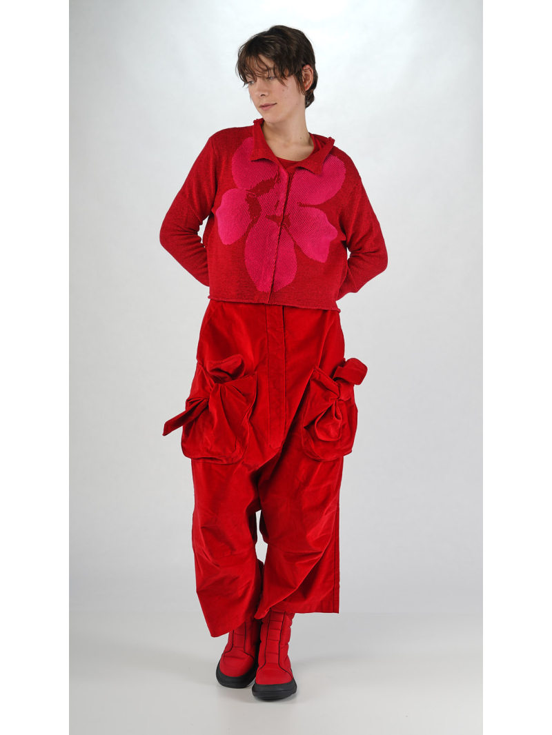 Rundholz Black Label - Ausgestellte Leinen Strickjacke mit Platziertem Flock Druck - 2253727106