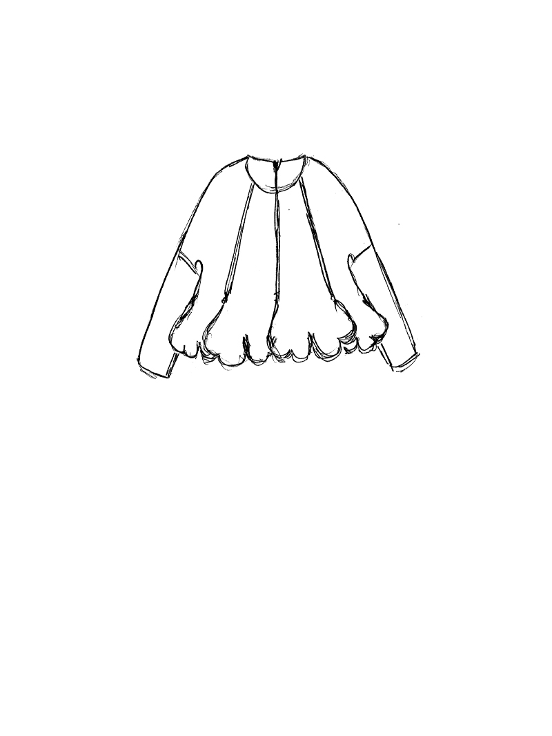 Rundholz Black Label - Oversize Sportloden Pullover mit Blumengeformten Saum - 2253890702