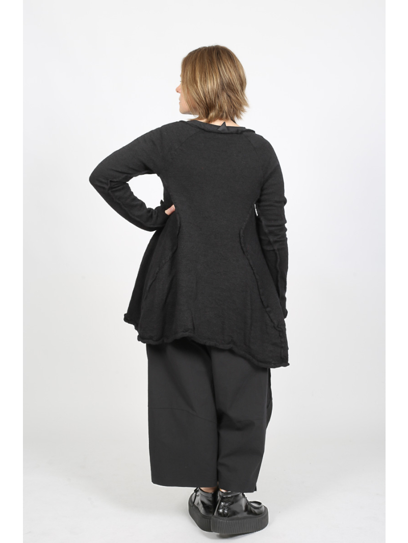 Rundholz Black Label - A-Linien Pullover mit plastischen Blumen - 2253890705