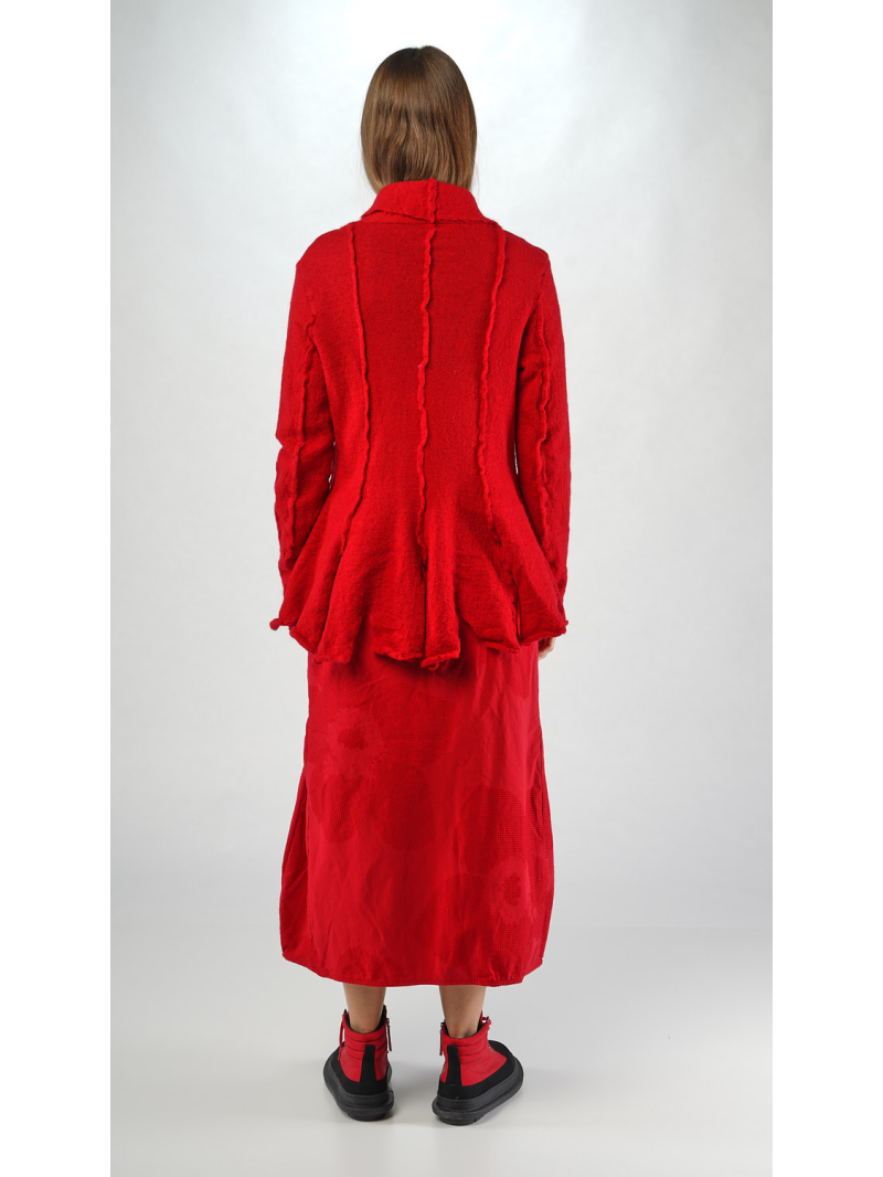 Rundholz Black Label - A-förmige Sportloden Strickjacke mit Blumengeformten Saum - 2253897103