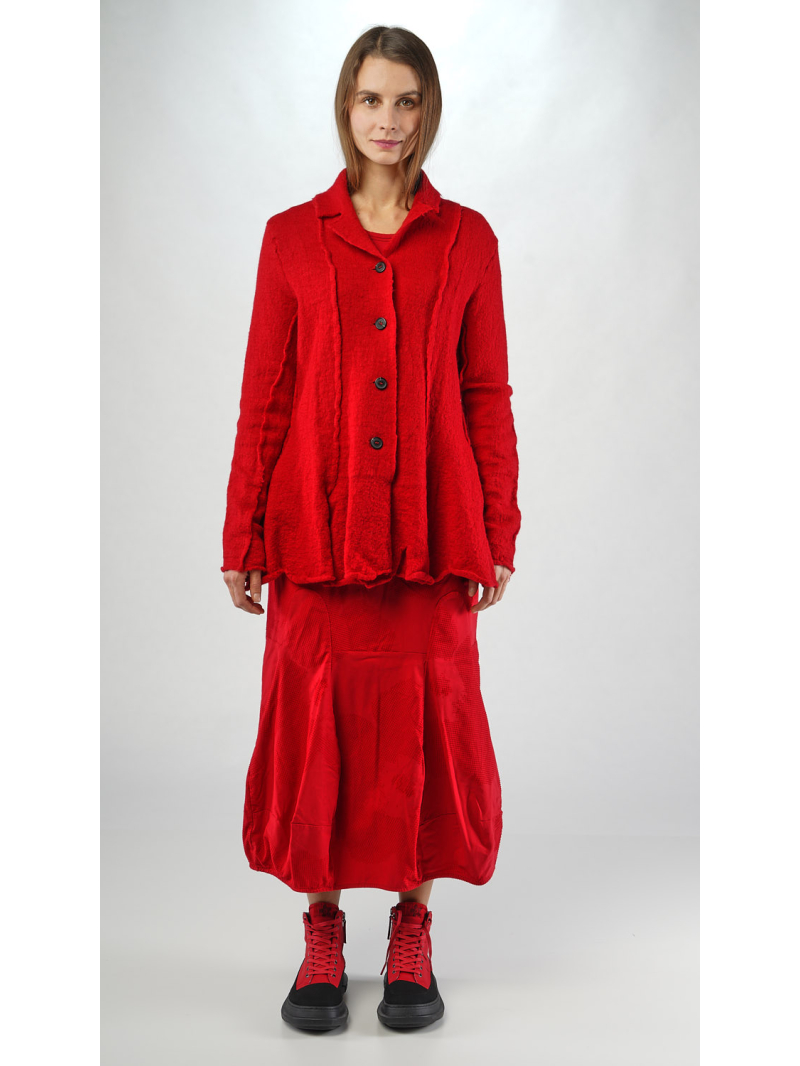 Rundholz Black Label - A-förmige Sportloden Strickjacke mit Blumengeformten Saum - 2253897103