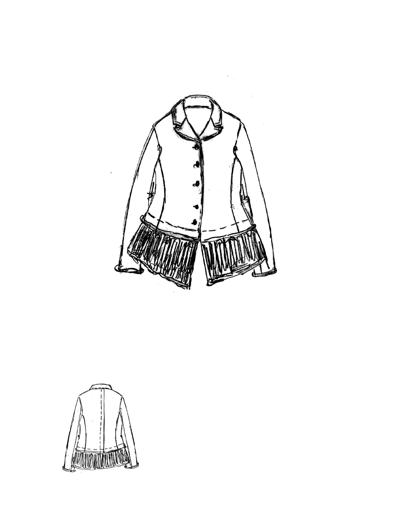 Rundholz Black Label - Taillierte Sportloden Strickjacke mit Rüschen - 2253897115