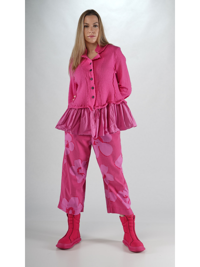 Rundholz Black Label - Taillierte Sportloden Strickjacke mit Rüschen - 2253897115