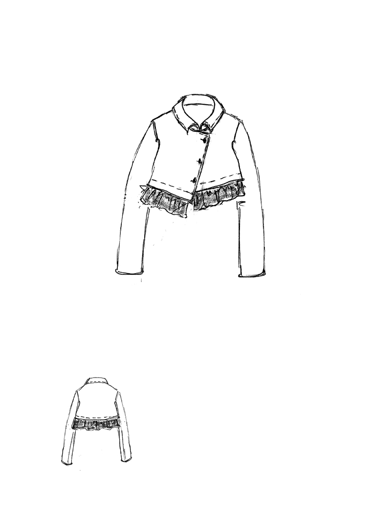 Rundholz Black Label - Cropped Sportloden Strickjacke mit Rüschen - 2253897116