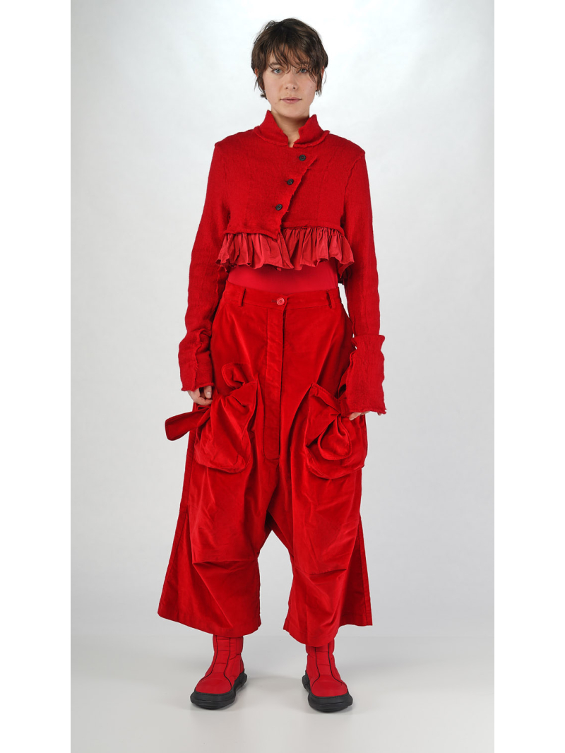 Rundholz Black Label - Cropped Sportloden Strickjacke mit Rüschen - 2253897116