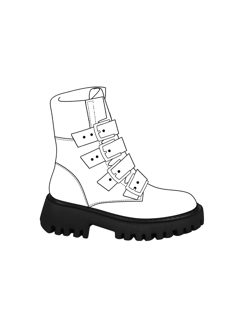 Rundholz Black Label - Kurzschaftstiefel mit Reißverschluss und Schnalle - 2253985203