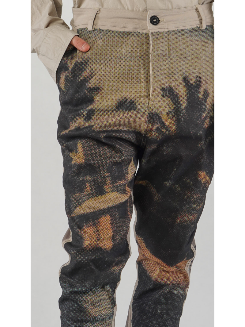 Rundholz - Baumwollstretch Hose mit Platziertem Digital Druck - 2254110101