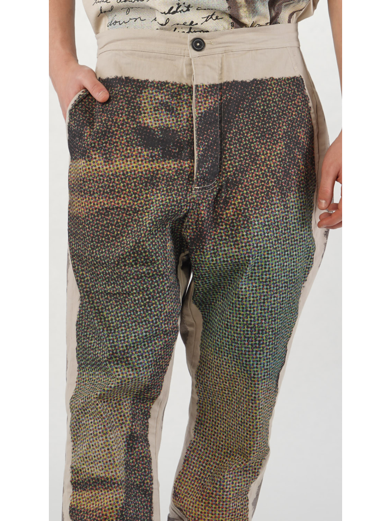 Rundholz - Baggy Baumwollstretch Hose mit Platziertem Digital Druck - 2254110102