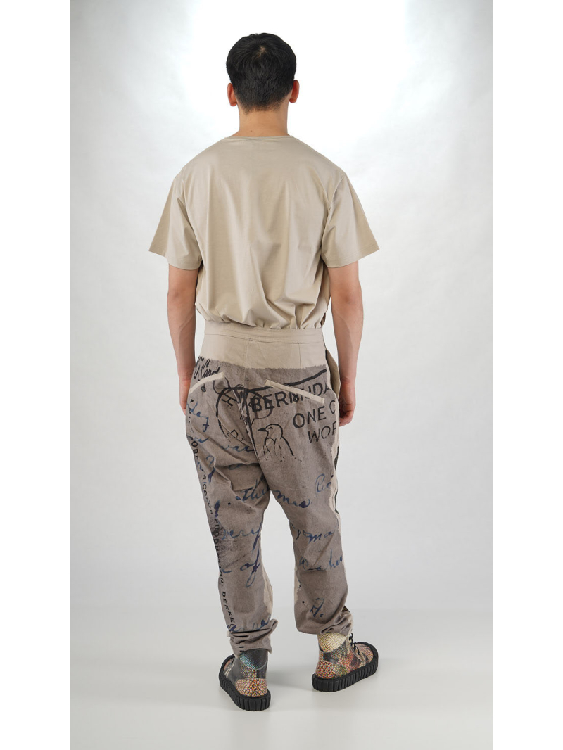 Rundholz - Baggy Baumwollstretch Hose mit Platziertem Digital Druck - 2254110102