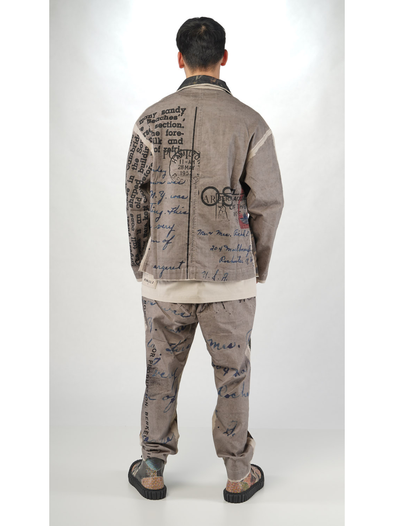 Rundholz - Weite Baumwollstretch Jacke mit Platziertem Digital Druck - 2254111103