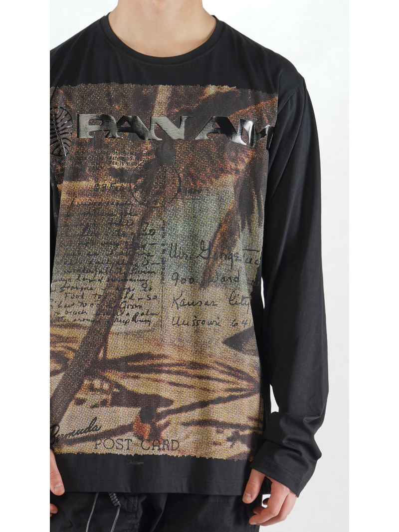 Rundholz - Langärmeliges Baumwolljersey Shirt mit Platziertem 3d Druck - 2254300502