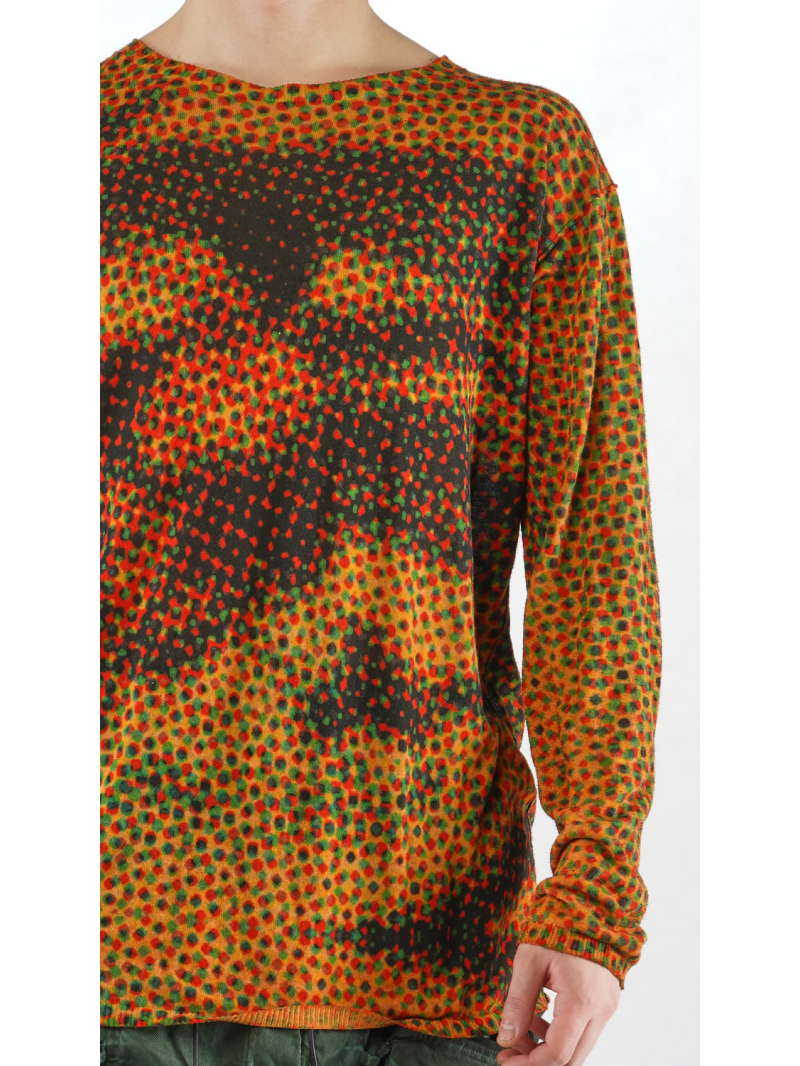 Rundholz - Strick Pullover mit Allover und Platziertem Flock Druck - 2254450701