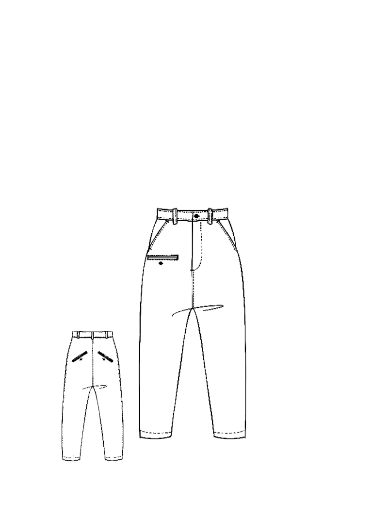 Rundholz - Baggy Bicolor Baumwoll Heavy Jersey Hose - 2254540105