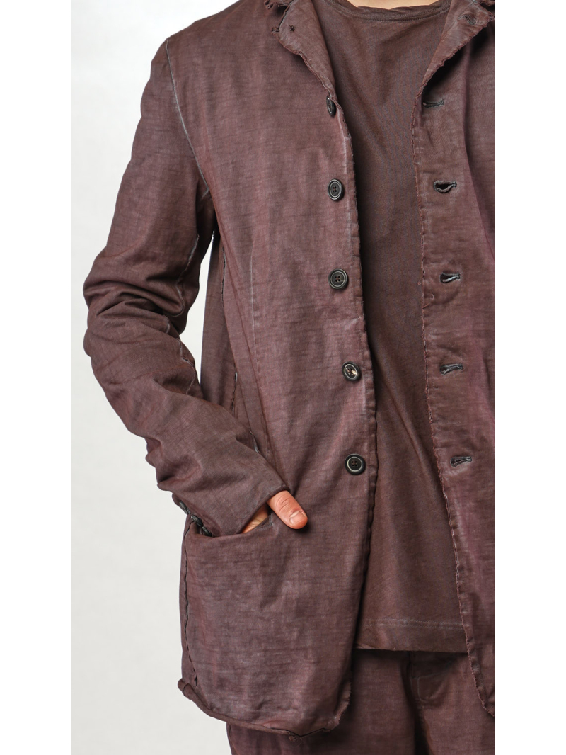 Rundholz - Kastenförmige Bicolor Baumwoll Heavy Jersey Jacke - 2254541103