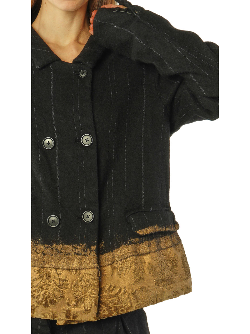 Rundholz - Wolljacke mit goldsaum - 2261021111