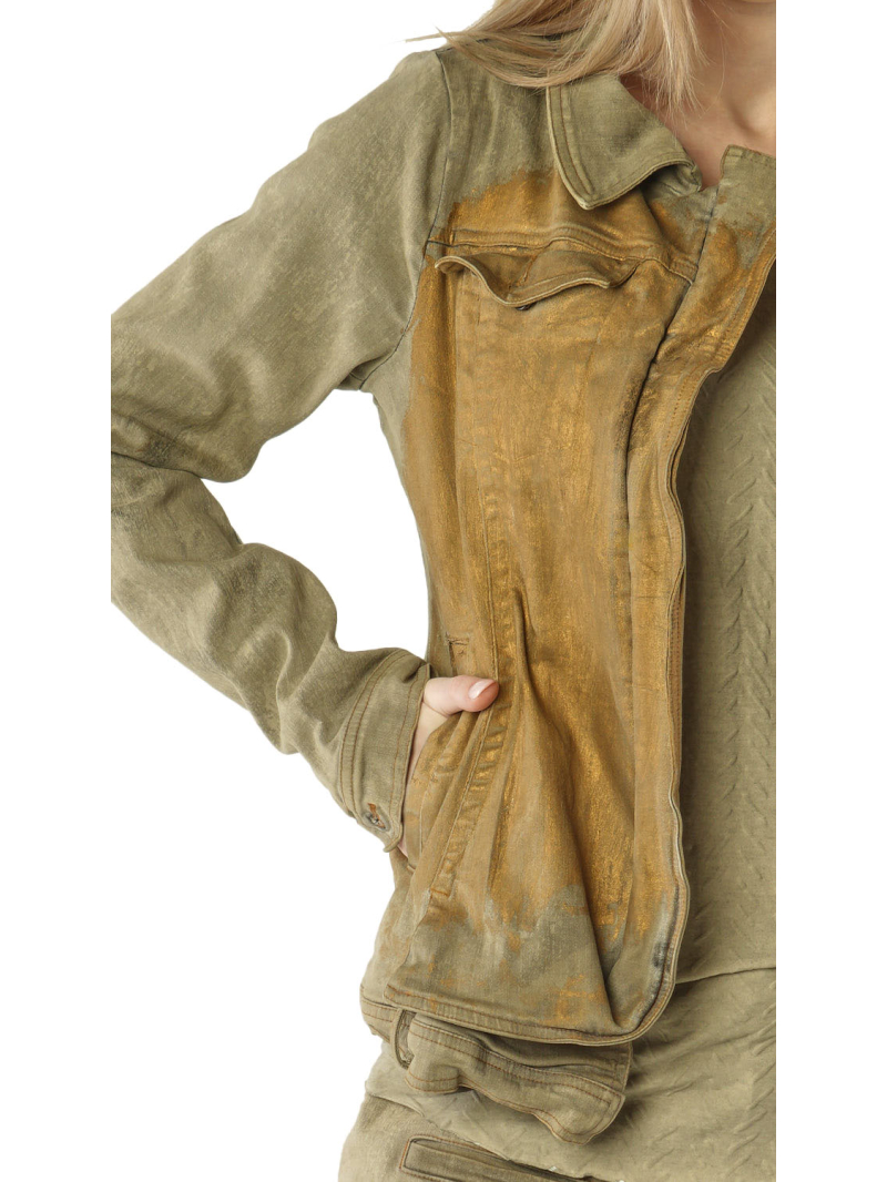 Rundholz - Cropped Jeansjacke Goldpatina - 2261041150