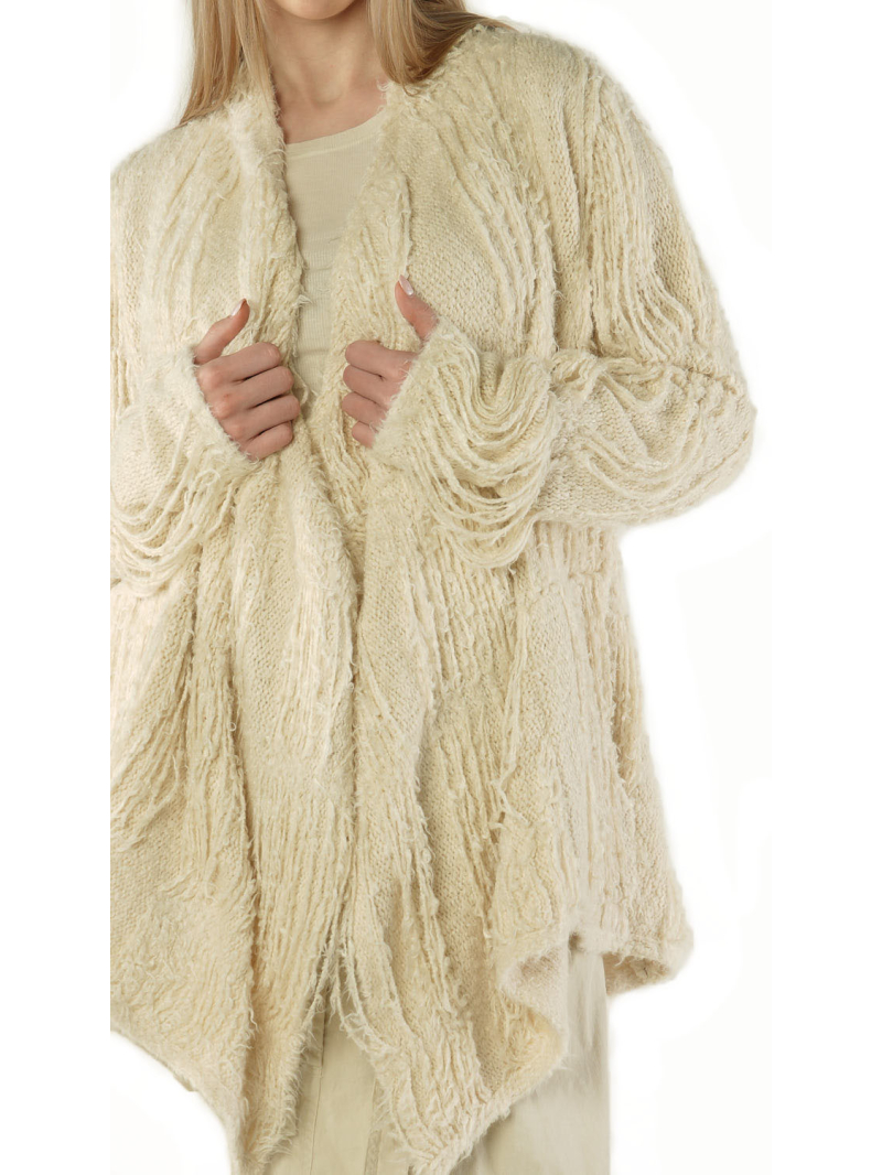 Rundholz DIP - Offener Fransen-Cardigan Seide - 2262657104