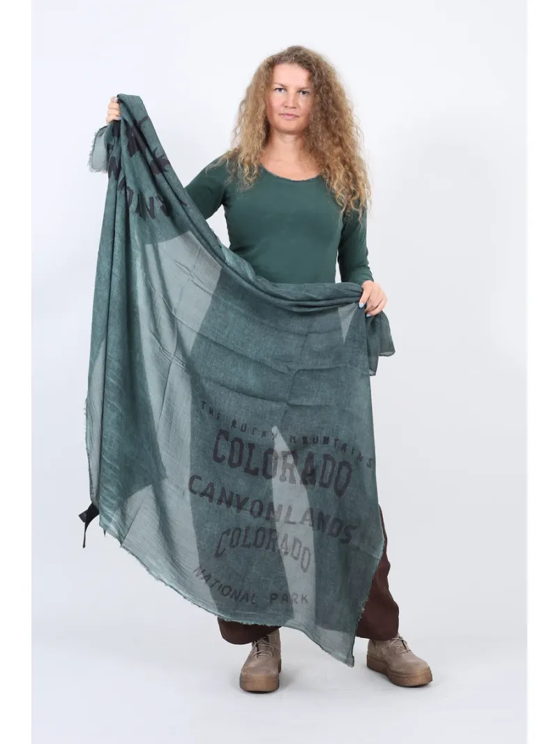 Rundholz Black Label - Fringed scarf with print - 2263361405