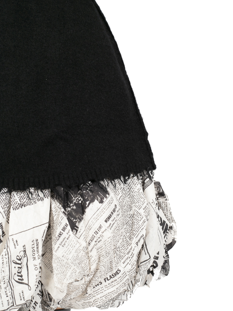 Rundholz - Knitted tunic with turtleneck wool merino yak black - 2241537004