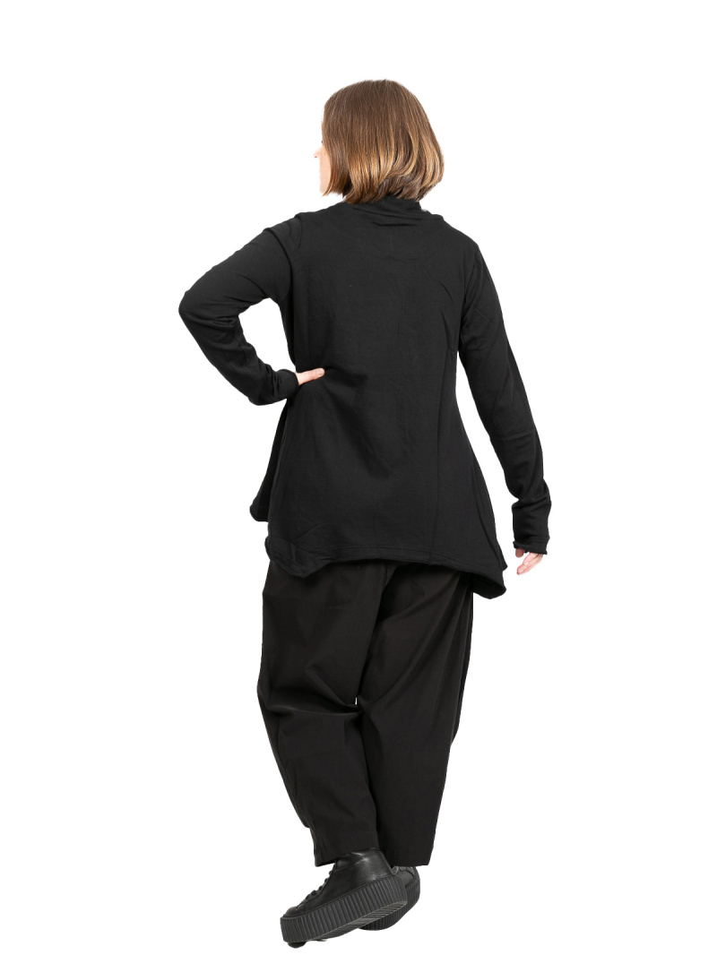 Rundholz Black Label - Свитер расклешенного фасона с воротником-стойкой черный - 2243290523