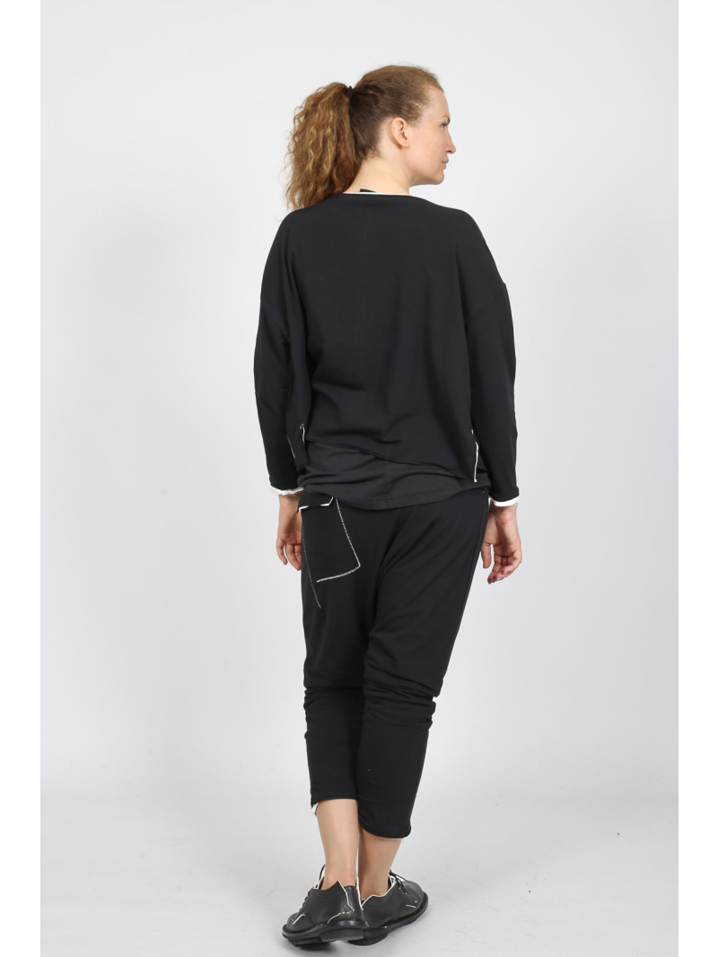 Черный от k&m - Короткий кардиган - будьте осторожны с кожей - 252.03.07