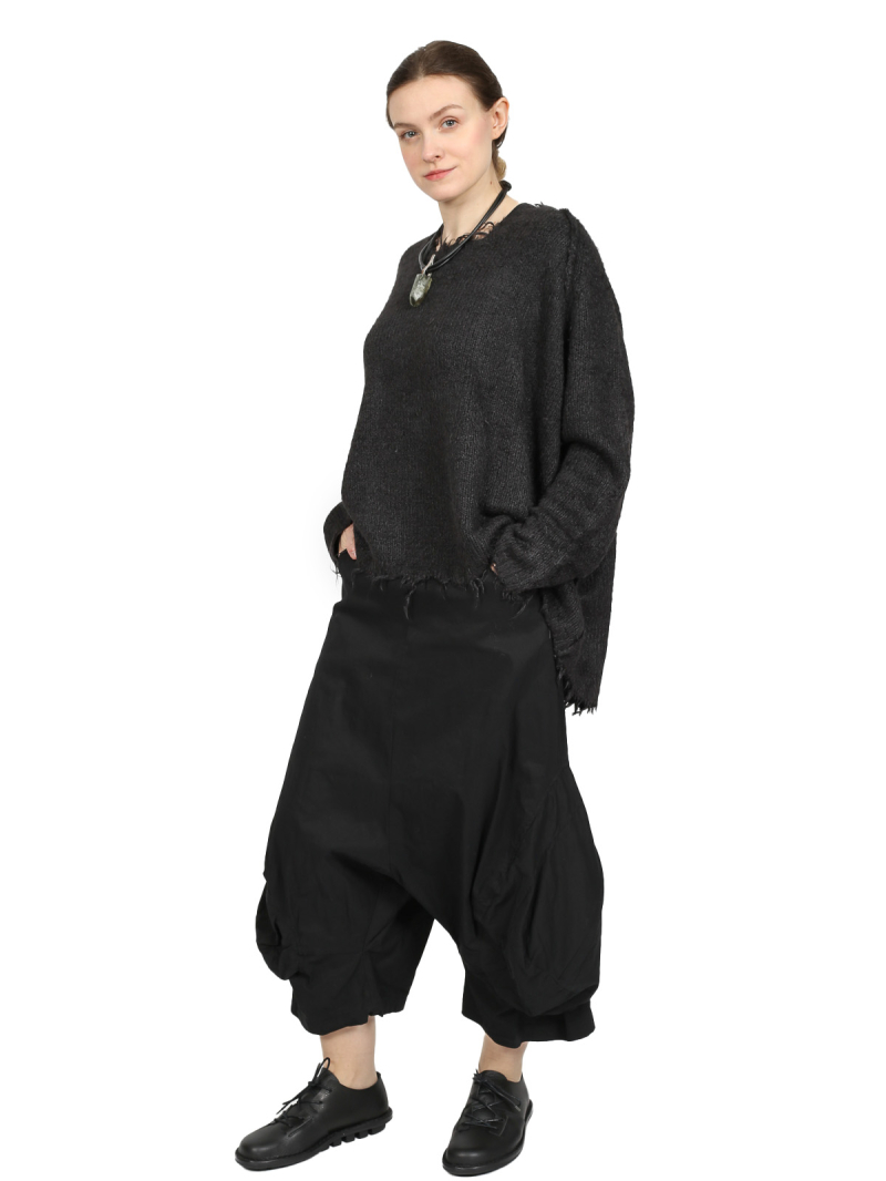 Rundholz - hip-length knitted sweater with round neckline - 1251650702