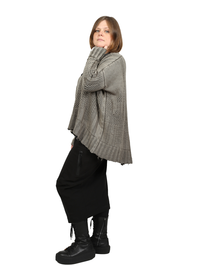 Serien°umerica - Джемпер больших размеров из мериносовой шерсти с вязаными деталями Salvia - ser5015