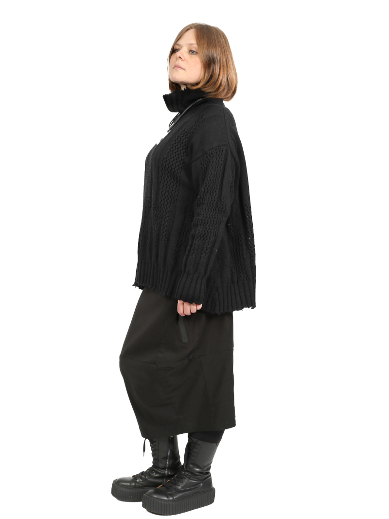 Serien°umerica - Джемпер с воротником-водолазкой из мериносовой шерсти фактурной вязки Черный - ser5060