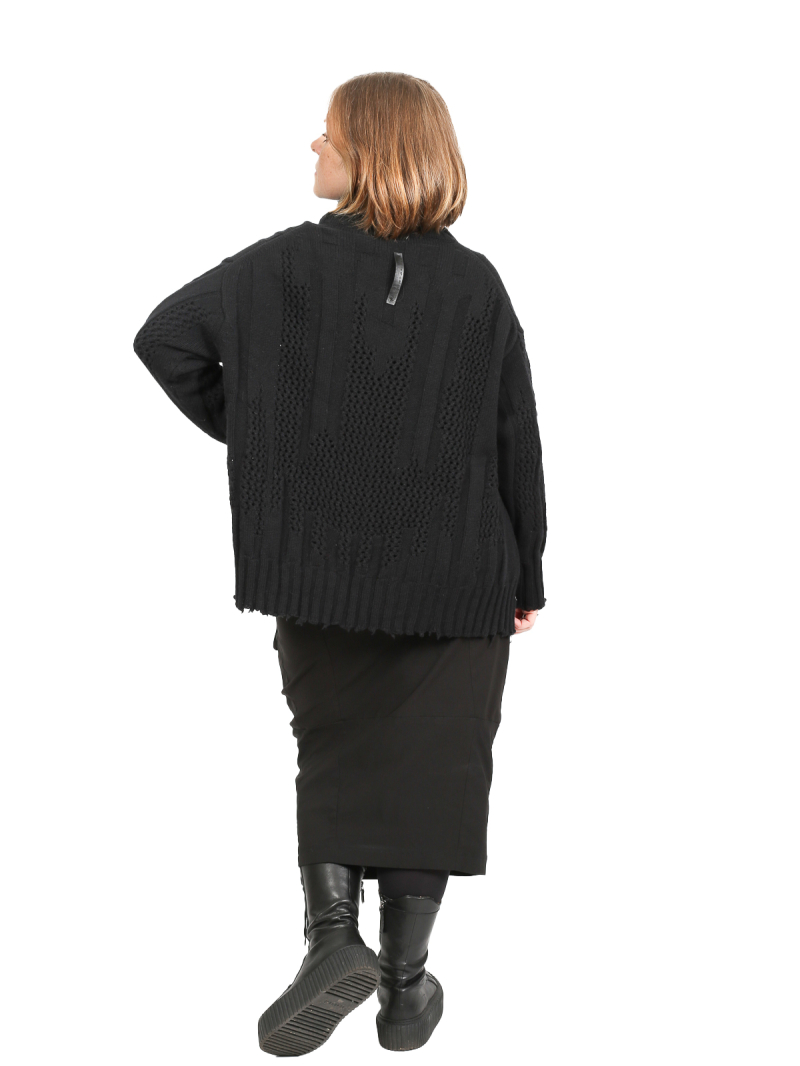 Serien°umerica - Джемпер с воротником-водолазкой из мериносовой шерсти фактурной вязки Черный - ser5060