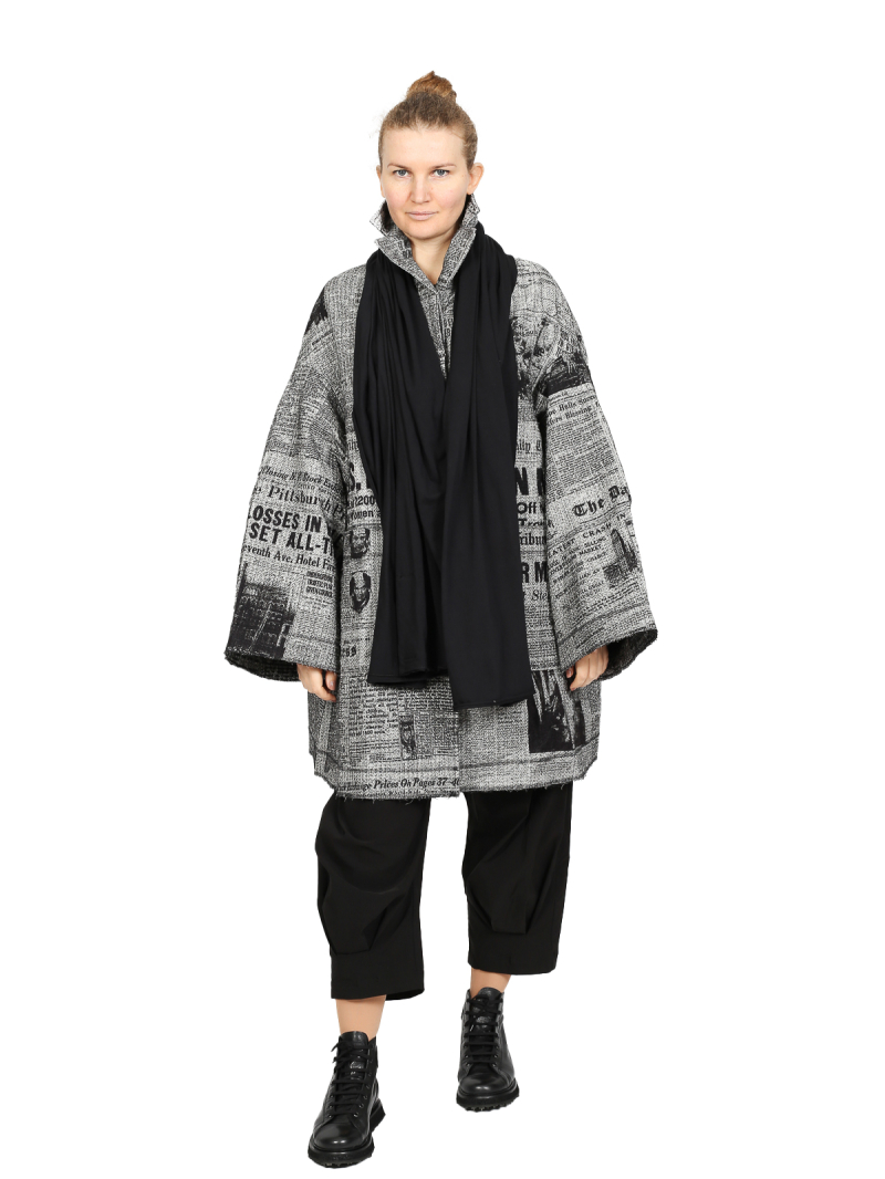 Rundholz DIP - Mantel Zeitung Print Oversize Moon Walk - 2242281210