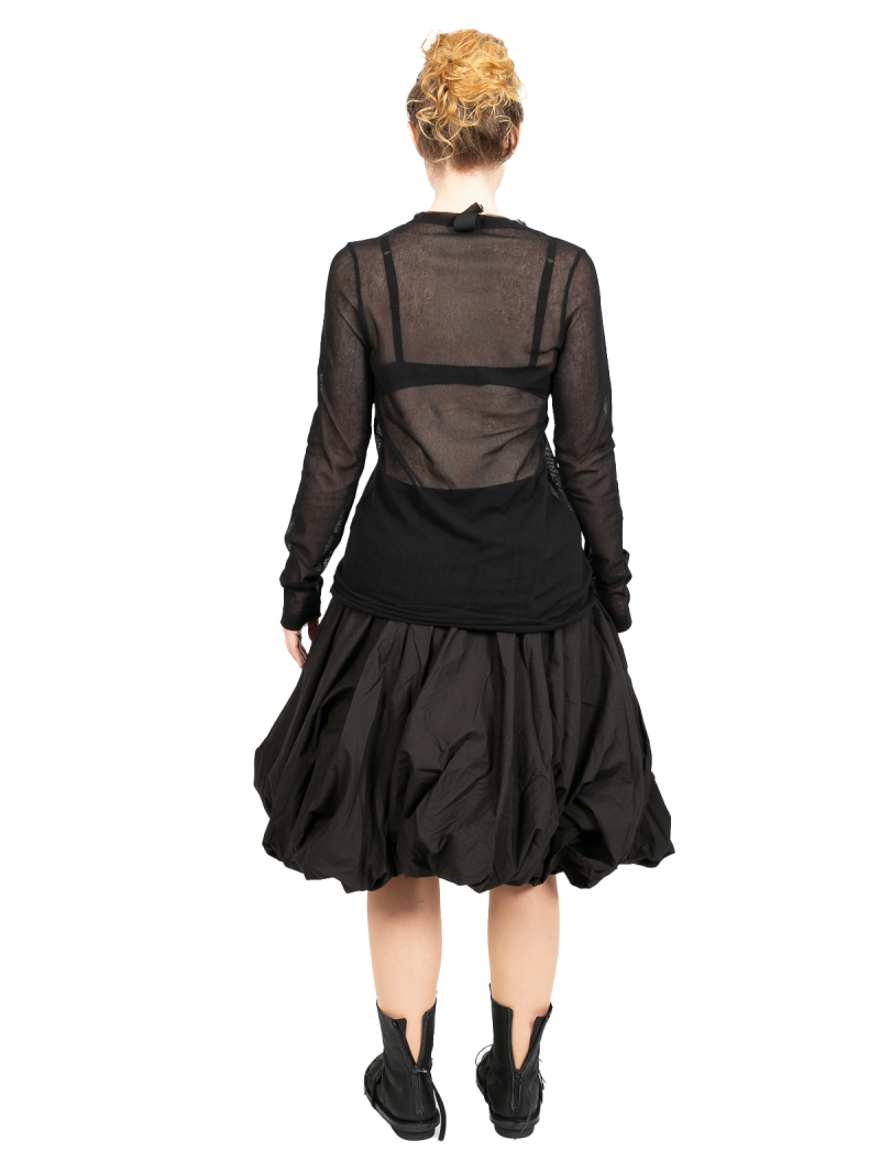 Rundholz Black Label - Тюлевая рубашка с длинным рукавом Хлопковый стрейч Черный - 2243340518