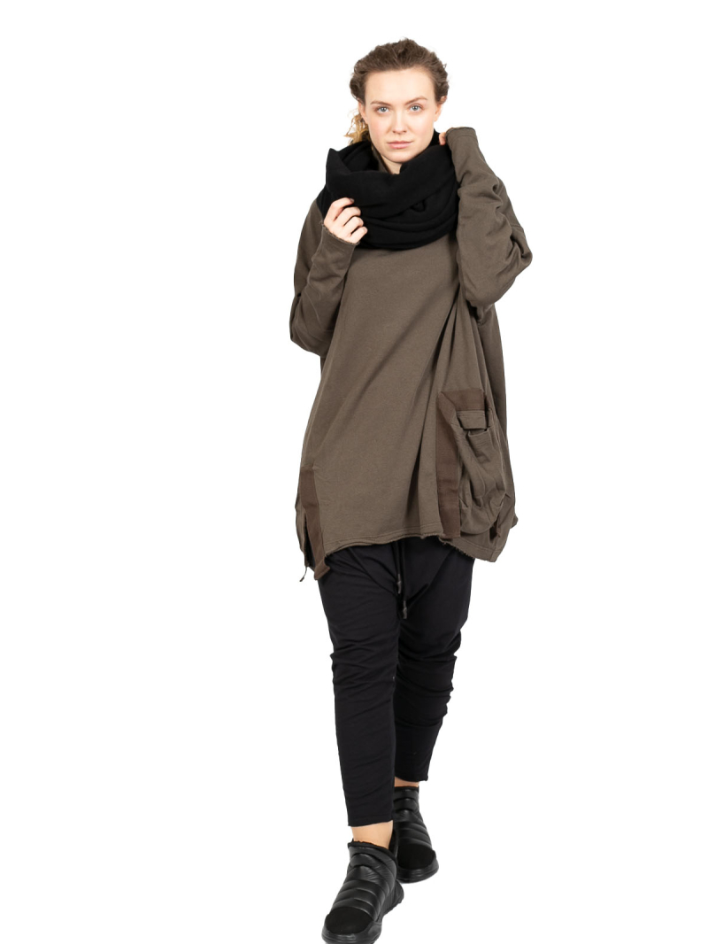 Rundholz Black Label - Большой шарф из шерстяной смеси с широкими ребристыми концами черный - 2243457711 - 2