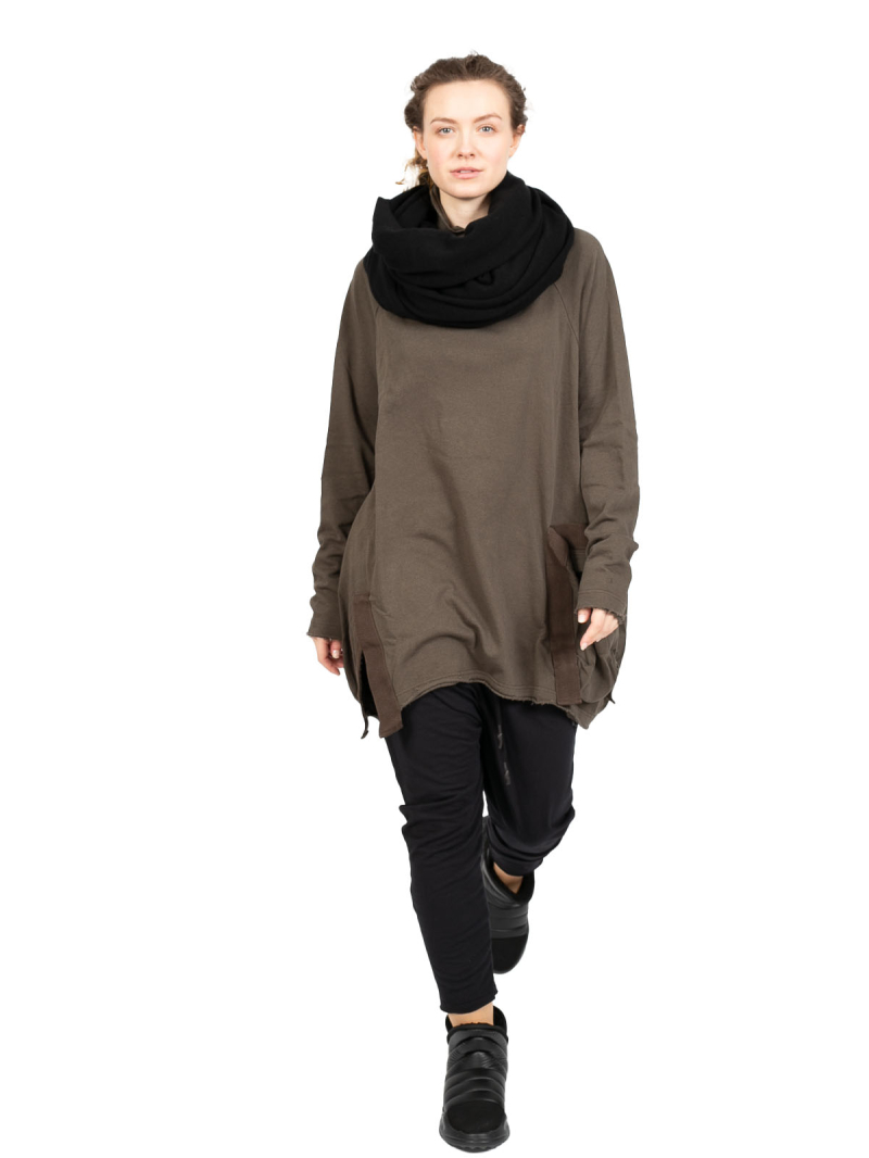 Rundholz Black Label - Большой шарф из шерстяной смеси с широкими ребристыми концами черный - 2243457711 - 2