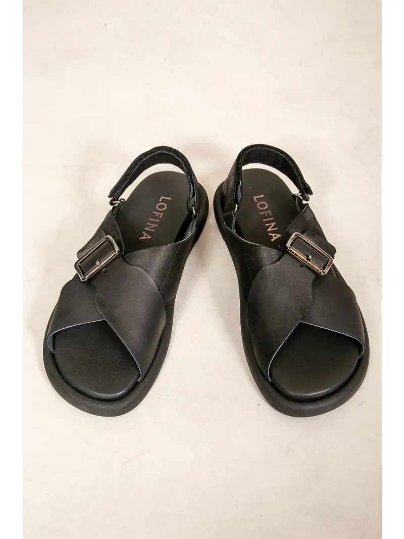 Lofina shoebox - Leder-sandalen mit kreuzriemen - 9324