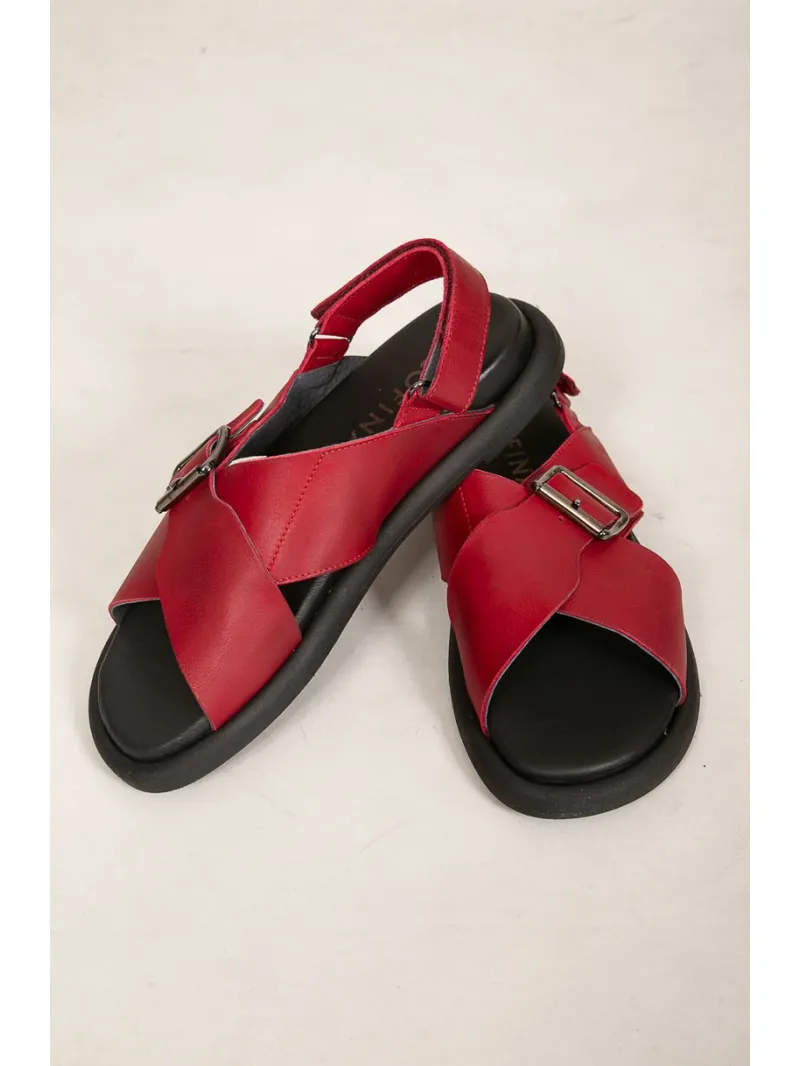 Lofina shoebox - Leder-sandalen mit kreuzriemen - 9324