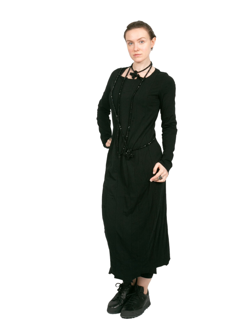 Rundholz Black Label - SchlauchKleid mit Ziernähten und versetzten Abschlüssen black - 2243470908