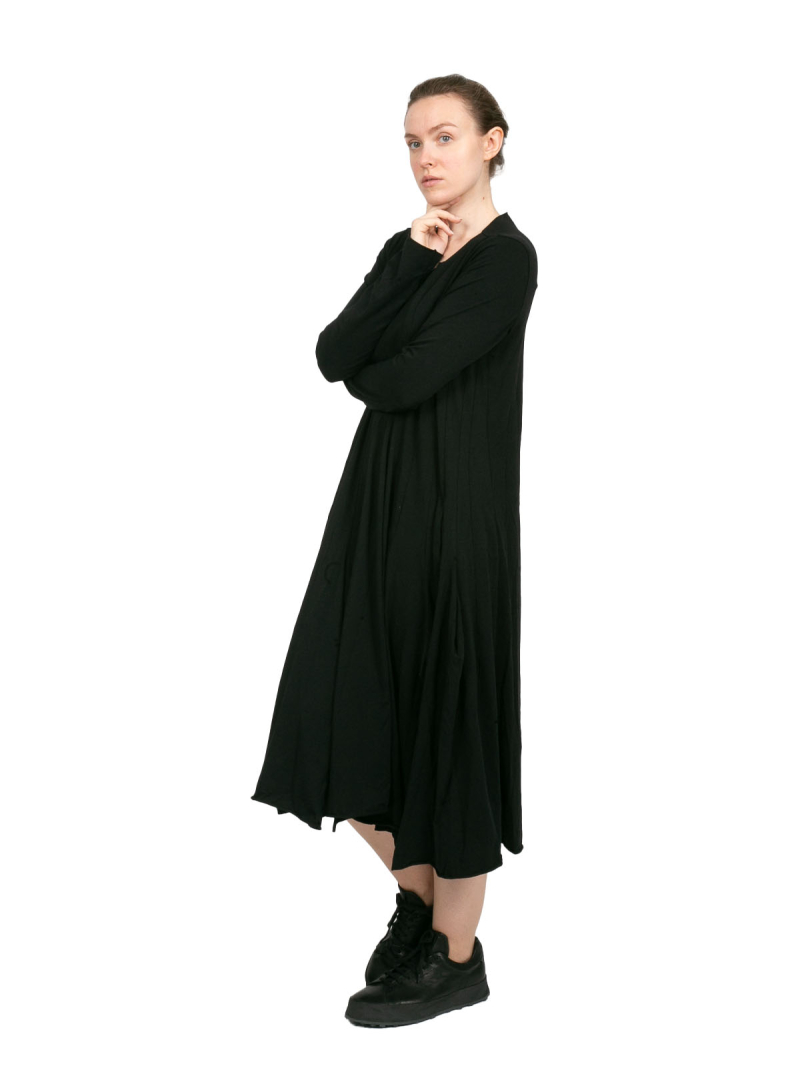 Rundholz Black Label - Dress with decorative seams and offset hems black - 2243470904