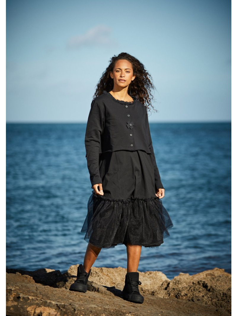 Pluslavie (Plü) - Robe midi avec volant en tulle - 1166