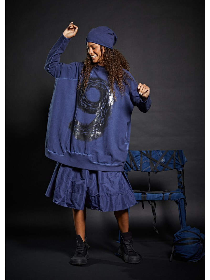 Pluslavie (Plü) - Oversized Sweat mit Kontrastpanel - 2139