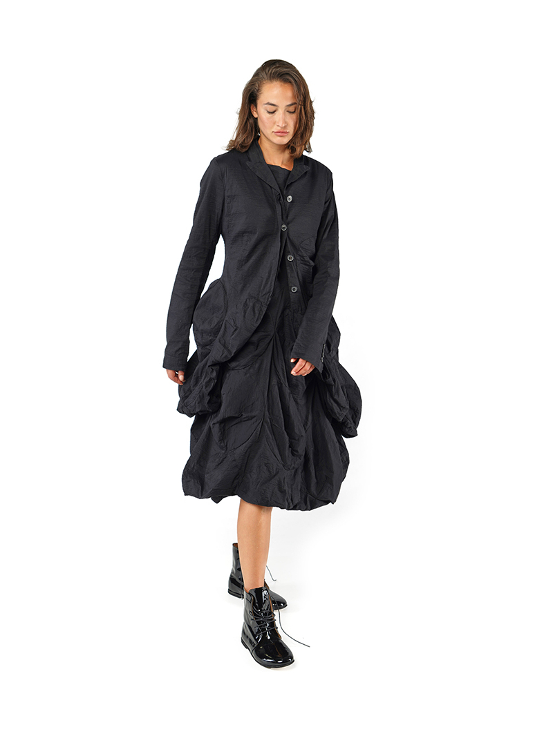 Rundholz - Wadenlanges leinen baumwoll stretch kleid - 1251240902